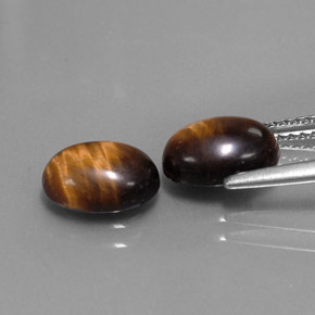 캐럿 천연 골드 브라운 Tiger's Eye 보석, 타원형 컷, 8.8×6.9 mm, 불투명체
