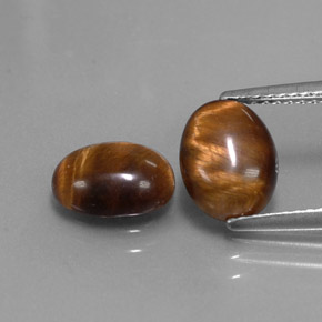 캐럿 천연 골드 브라운 Tiger's Eye 보석, 타원형 컷, 9×7 mm, 불투명체