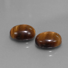 캐럿 천연 골드 브라운 Tiger's Eye 보석, 타원형 컷, 9×7 mm, 불투명체