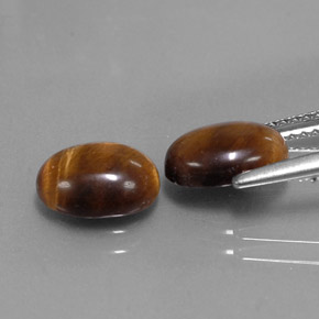 캐럿 천연 골드 브라운 Tiger's Eye 보석, 타원형 컷, 9×7 mm, 불투명체