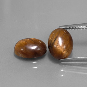 캐럿 천연 골드 브라운 Tiger's Eye 보석, 타원형 컷, 8.8×6.7 mm, 불투명체