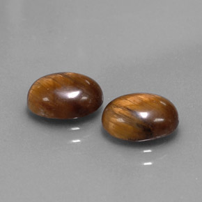 캐럿 천연 골드 브라운 Tiger's Eye 보석, 타원형 컷, 8.8×6.7 mm, 불투명체