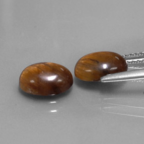캐럿 천연 골드 브라운 Tiger's Eye 보석, 타원형 컷, 8.8×6.7 mm, 불투명체