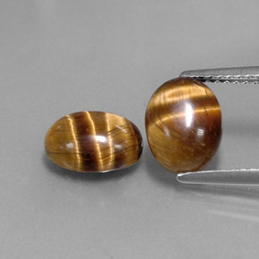 캐럿 천연 골드 브라운 Tiger's Eye 보석, 타원형 컷, 8.8×6.9 mm, 불투명체
