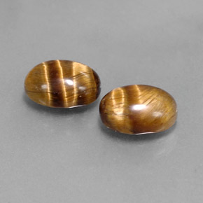 캐럿 천연 골드 브라운 Tiger's Eye 보석, 타원형 컷, 8.8×6.9 mm, 불투명체