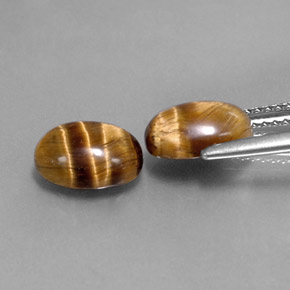 캐럿 천연 골드 브라운 Tiger's Eye 보석, 타원형 컷, 8.8×6.9 mm, 불투명체
