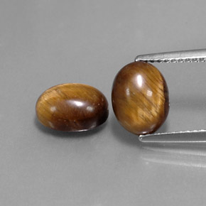 캐럿 천연 골드 브라운 Tiger's Eye 보석, 타원형 컷, 9×7 mm, 불투명체