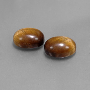 캐럿 천연 골드 브라운 Tiger's Eye 보석, 타원형 컷, 9×7 mm, 불투명체