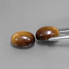 캐럿 천연 골드 브라운 Tiger's Eye 보석, 타원형 컷, 9×7 mm, 불투명체
