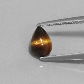 0.70캐럿 천연 골드 브라운 Tiger's Eye, 배 모양, 7.2×5 mm, 불투명체