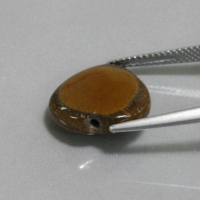 7.51캐럿 천연 골드 브라운 Tiger's Eye, 하트 모양, 14.4×13.6 mm, 불투명체