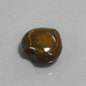 9.02캐럿 천연 골드 브라운 Tiger's Eye, 하트 모양, 13.6×13.2 mm, 불투명체