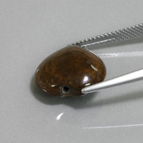 8.40캐럿 천연 골드 브라운 호랑이의 눈, 하트 모양, 불투명체