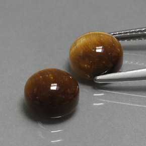 캐럿 천연 골드 브라운 Tiger's Eye 보석, 라운드 컷, 7.98 mm, 불투명체