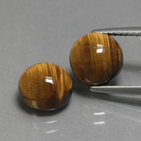 캐럿 천연 골드 브라운 Tiger's Eye 보석, 라운드 컷, 8.00 mm, 불투명체
