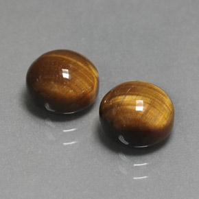 캐럿 천연 골드 브라운 Tiger's Eye 보석, 라운드 컷, 8.00 mm, 불투명체