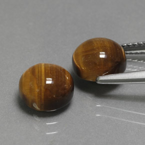 캐럿 천연 골드 브라운 Tiger's Eye 보석, 라운드 컷, 8.00 mm, 불투명체