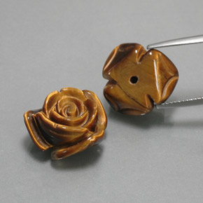 캐럿 천연 골드 브라운 Tiger's Eye 보석, 멋진 모양, 15.2×14.2 mm, 불투명체