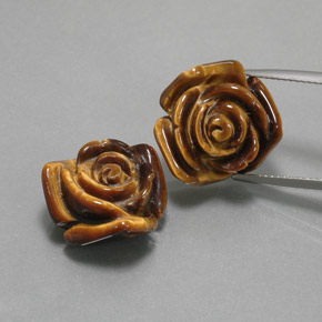 캐럿 천연 골드 브라운 Tiger's Eye 보석, 멋진 모양, 16.1×15.6 mm, 불투명체