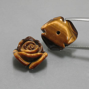 캐럿 천연 골드 브라운 Tiger's Eye 보석, 멋진 모양, 16.1×15.6 mm, 불투명체
