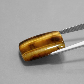 13.18캐럿 천연 골드 브라운 호랑이의 눈, 바게트, 불투명체