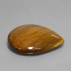 30.37캐럿 천연 골드 브라운 Tiger's Eye, 배 모양, 28.1×23.9 mm, 불투명체