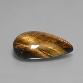 12.18캐럿 천연 골드 브라운 Tiger's Eye, 배 모양, 20.8×13.2 mm, 불투명체