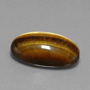 19.73캐럿 천연 골드 브라운 Tiger's Eye, 타원형 컷, 23.7×13.6 mm, 불투명체