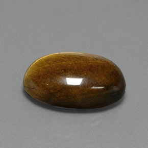 18.74캐럿 천연 골드 브라운 Tiger's Eye, 타원형 컷, 21.6×14.4 mm, 불투명체
