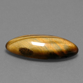 14.53캐럿 천연 골드 브라운 Tiger's Eye, 마퀴즈, 27.3×11 mm, 불투명체