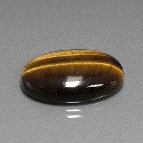 20.40캐럿 천연 골드 브라운 Tiger's Eye, 타원형 컷, 24.7×16.7 mm, 불투명체