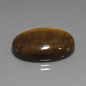 20.98캐럿 천연 웜 브라운 Tiger's Eye, 타원형 컷, 24.8×16.6 mm, 불투명체