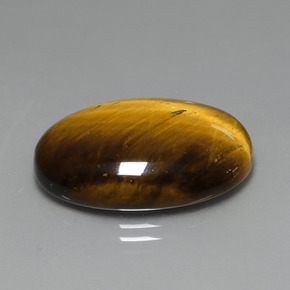 19.59캐럿 천연 골드 브라운 Tiger's Eye, 타원형 컷, 24.7×16.6 mm, 불투명체