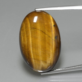 20.74캐럿 천연 골드 브라운 Tiger's Eye, 타원형 컷, 24.8×16.6 mm, 불투명체