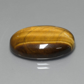 20.74캐럿 천연 골드 브라운 Tiger's Eye, 타원형 컷, 24.8×16.6 mm, 불투명체