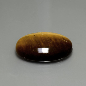 20.21캐럿 천연 골드 브라운 Tiger's Eye, 타원형 컷, 24.7×16.7 mm, 불투명체