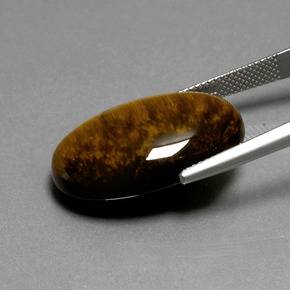 20.16캐럿 천연 골드 브라운 호랑이의 눈, 타원형 컷, 불투명체