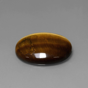 22.74캐럿 천연 골드 브라운 Tiger's Eye, 타원형 컷, 25.3×20.2 mm, 불투명체