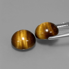 캐럿 천연 골드 브라운 Tiger's Eye 보석, 라운드 컷, 9.04 mm, 불투명체