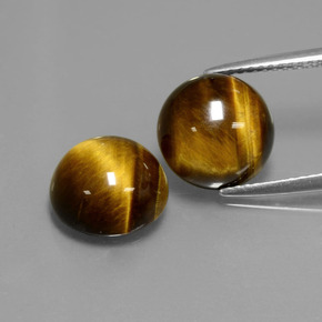 캐럿 천연 골드 브라운 Tiger's Eye 보석, 라운드 컷, 10.07 mm, 불투명체