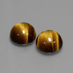 캐럿 천연 골드 브라운 Tiger's Eye 보석, 라운드 컷, 10.07 mm, 불투명체
