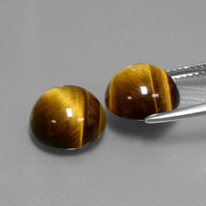 캐럿 천연 골드 브라운 Tiger's Eye 보석, 라운드 컷, 10.07 mm, 불투명체