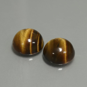 캐럿 천연 골드 브라운 Tiger's Eye 보석, 라운드 컷, 10.14 mm, 불투명체