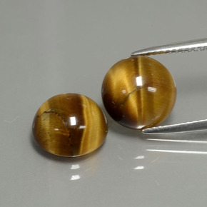 캐럿 천연 골드 브라운 Tiger's Eye 보석, 라운드 컷, 10.02 mm, 불투명체