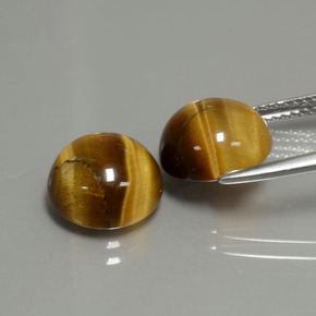 캐럿 천연 골드 브라운 Tiger's Eye 보석, 라운드 컷, 10.02 mm, 불투명체