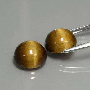 캐럿 천연 골드 브라운 호랑이의 눈 보석, 라운드 컷, 불투명체