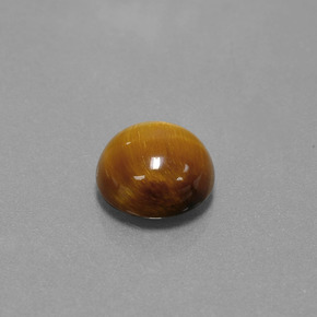 3.69캐럿 천연 골드 브라운 Tiger's Eye, 라운드 컷, 10.06 mm, 불투명체