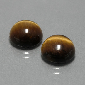캐럿 천연 골드 브라운 호랑이의 눈 보석, 라운드 컷, 불투명체