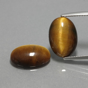 캐럿 천연 골드 브라운 Tiger's Eye 보석, 타원형 컷, 14×10 mm, 불투명체