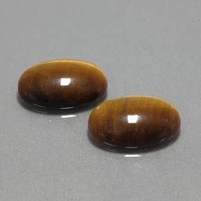 캐럿 천연 골드 브라운 Tiger's Eye 보석, 타원형 컷, 14×10 mm, 불투명체